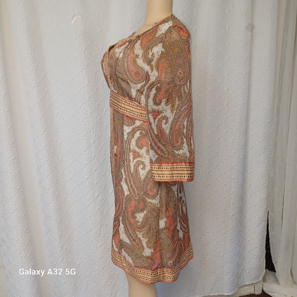 New York & Company New Dress Women Size L Multicolor Paisley Long Sleeve Dress - Picture 10 of 16